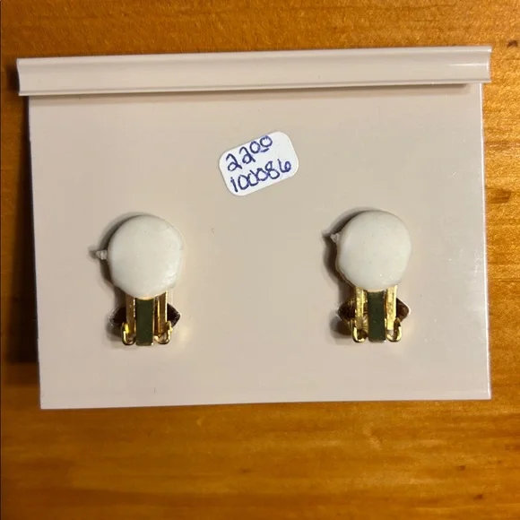 Guy Montague Yellow & Gold Enamel Hoop Clip-On Earrings Vintage 80s - Picture 2 of 2